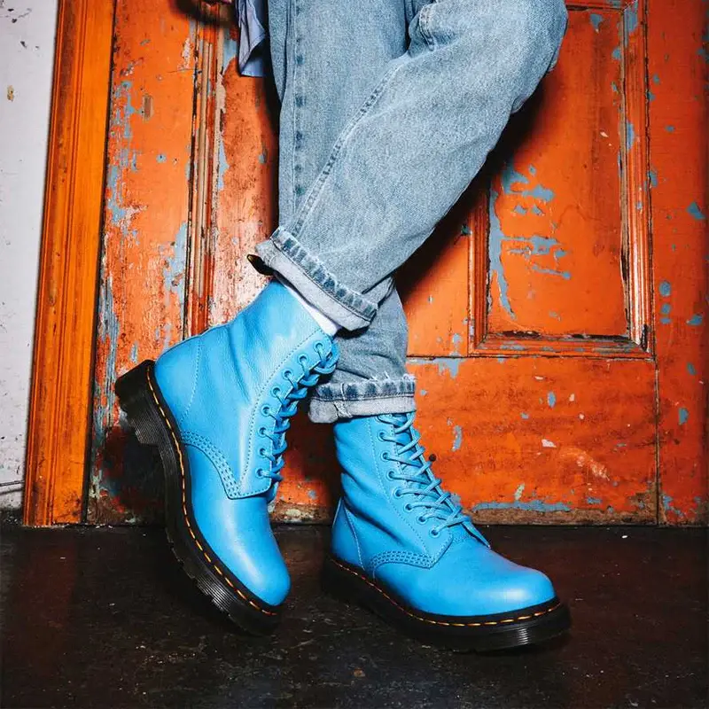 Giày Dr.Martens 1460 Women's Pascal Virginia Leather 'Blue' 26902416 - Ảnh 3