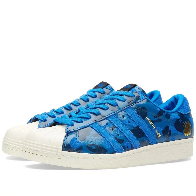 Giày Adidas Superstar 80s 'Undefeated Bape Blue Camo' S74775 - Ảnh 3