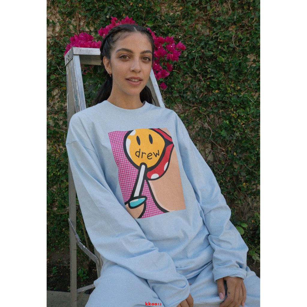 Áo Drew House Lollipop LS Tee Light Blue - Ảnh 3