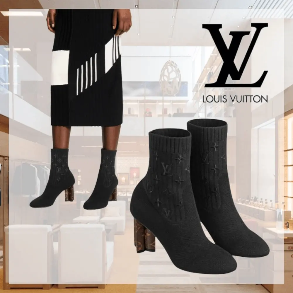 Giày Cao Gót Louis Vuitton Silhouette Ankle Boots 'Black' 1A855C - Ảnh 5