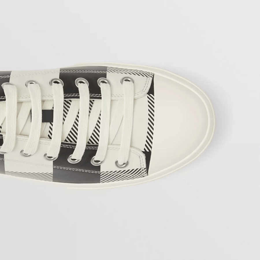 Giày Burberry Check Print Leather 'Camel' 80436061 - Ảnh 4