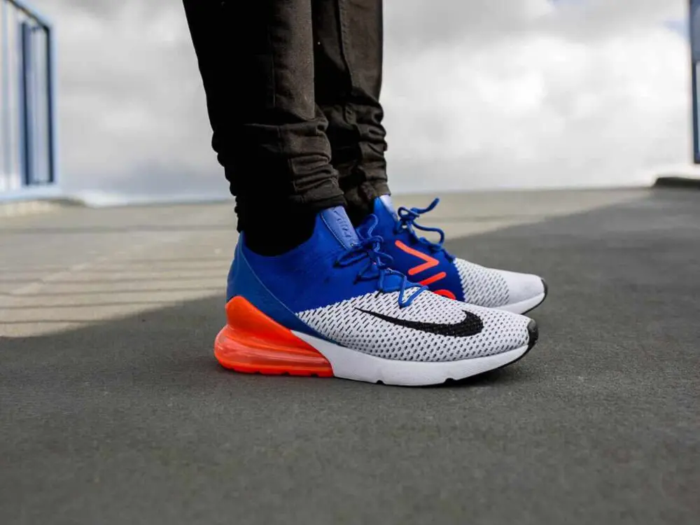 Alternative view of Giày Nike Air Max 270 Flyknit 'Blue Crimson' AO1023-101