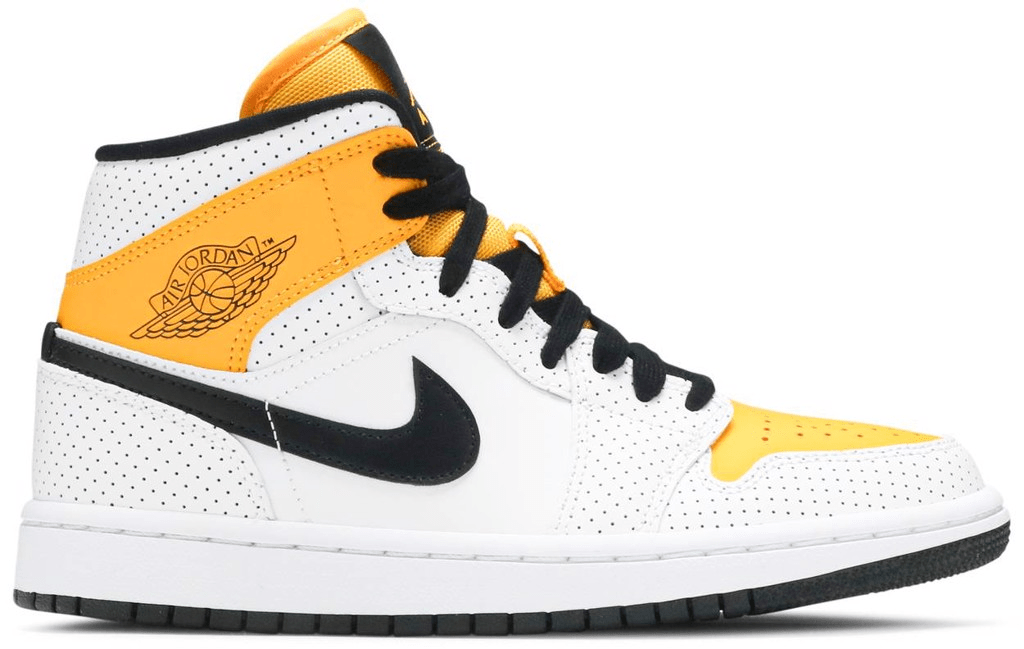 Giày Nike Air Jordan 1 Mid 'Perforated White University Gold' BQ6472-107
