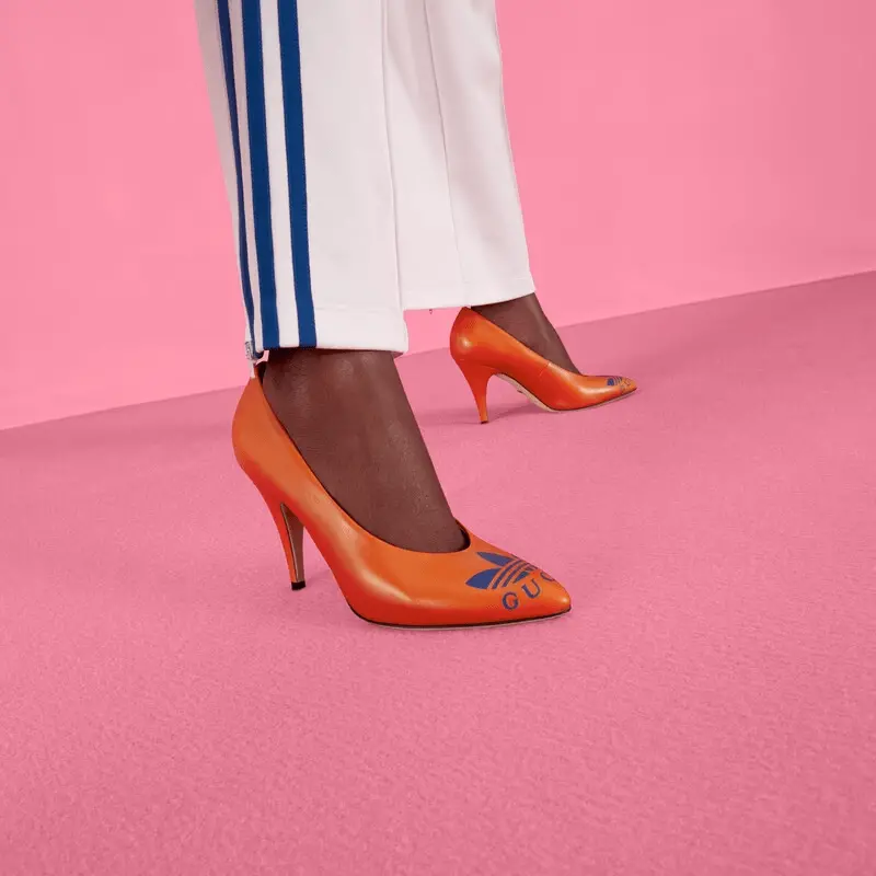 Alternative view of Giày Cao Gót Gucci x Adidas Women's Trefoil Pump 'Orange' ‎702213-C9D00-7519