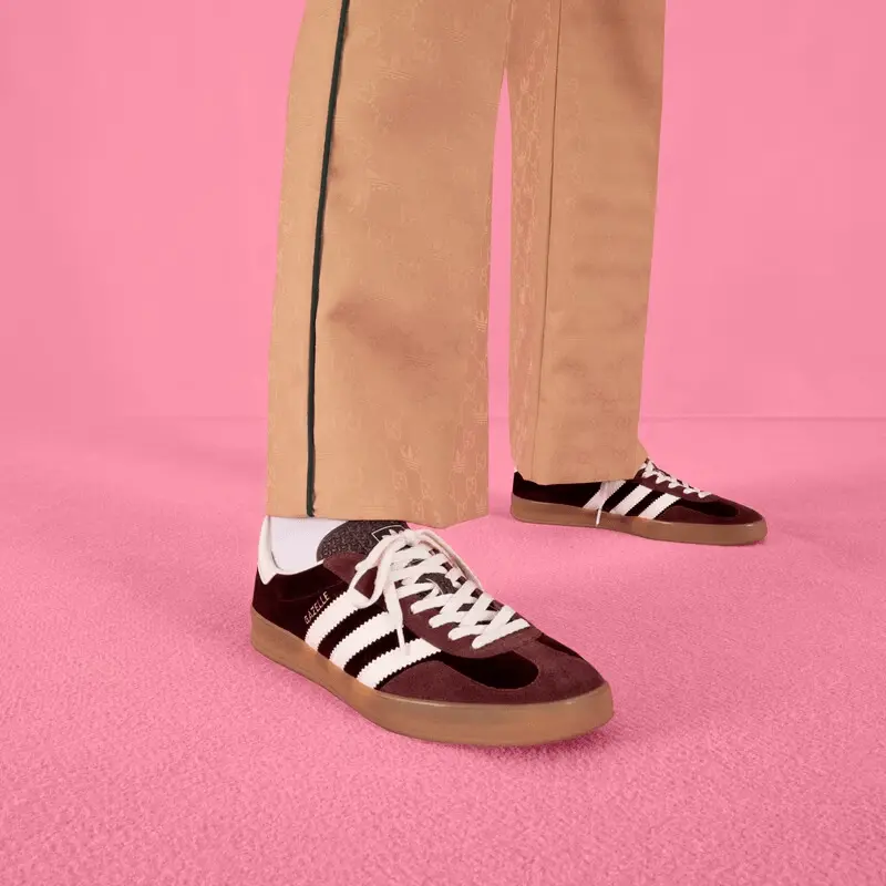 Giày Adidas x Gucci Gazelle 'Burgundy Velvet' 707848-9STU0-6160 - Ảnh 4