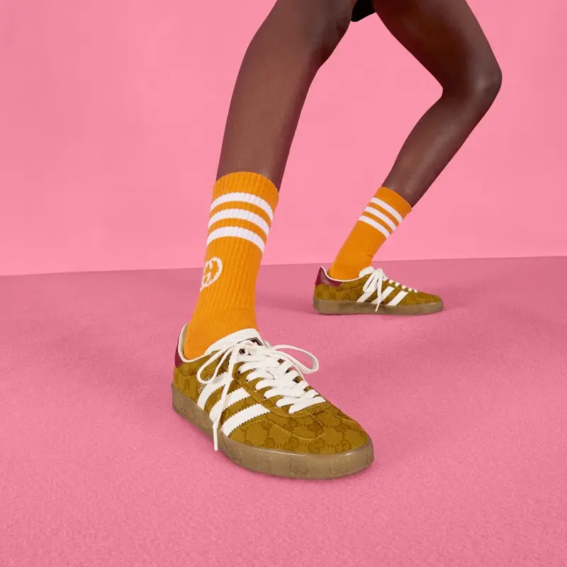Giày Gucci x Adidas Women's Gazelle 'Yellow' 707868-UWV20-7162 - Ảnh 4