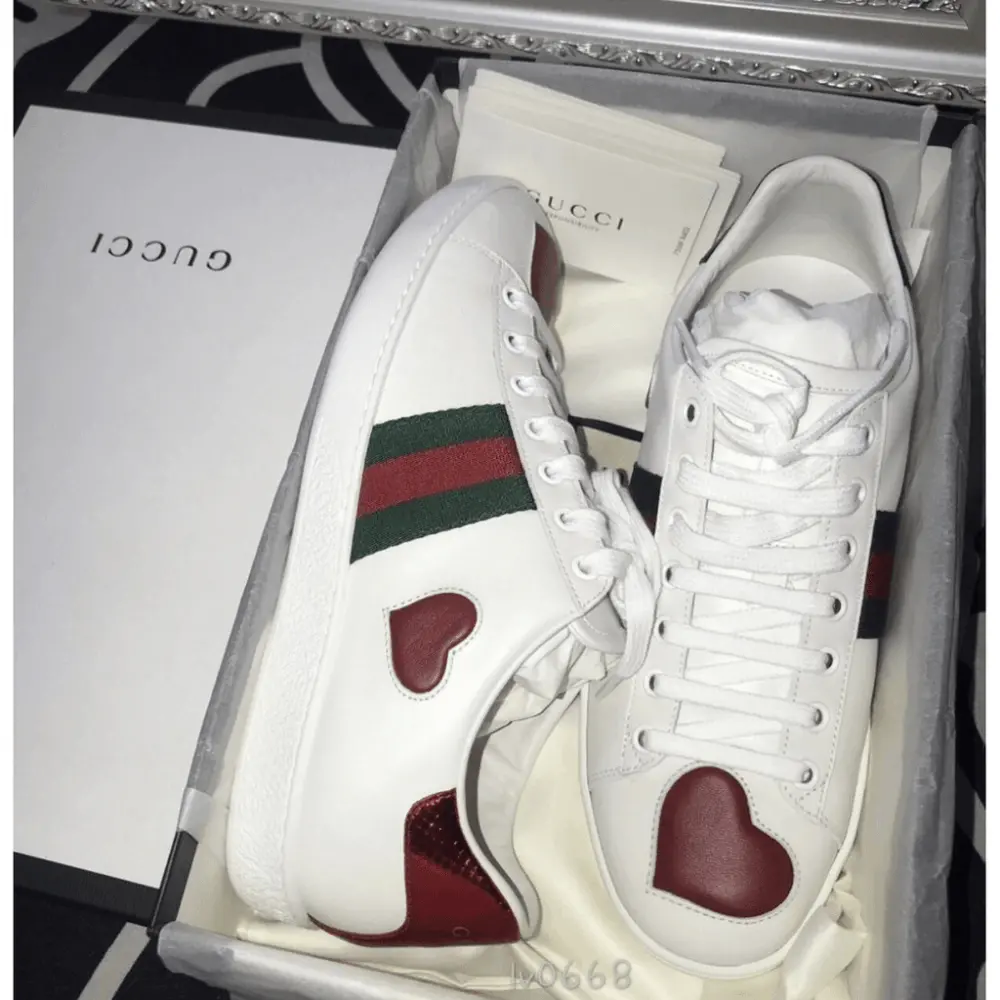 Alternative view of Giày Gucci Wmns Ace Low 'Heart' 435638-A38M0-9074