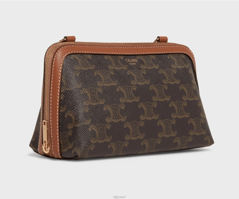 Túi Celine Clutch With Chain In Triomphe Canvas And Lambskin 10E382CBX-04LU - Ảnh 3