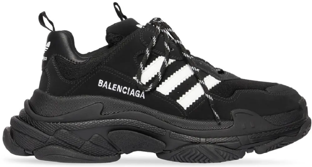 Giày Adidas Balenciaga Triple S 'Black White' 712764W2ZB21090