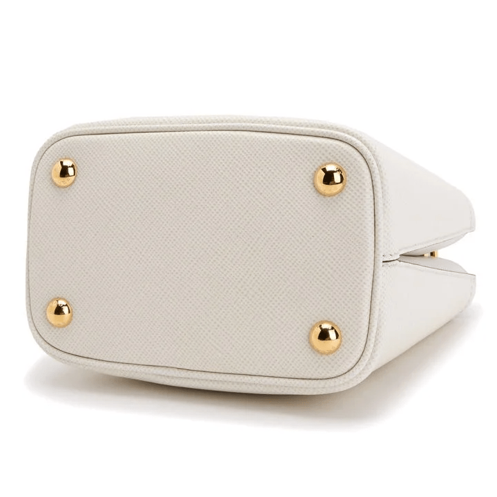 Túi Prada Double Bucket Bag Small Pannier White 1BA217-2ERX-F0G3Z - Ảnh 2