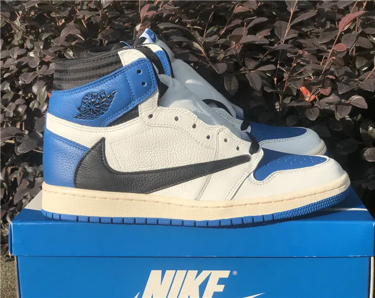 Giày Nike Fragment Design x Travis Scott x Air Jordan 1 Retro High 'Military Blue' DH3227-105 - Ảnh 8