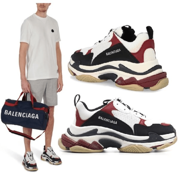 Giày Balenciaga Triple S Sneaker Black Crimson 536737 W09OM 1073 - Ảnh 4