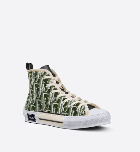 Giày Dior B23 High Top Sneaker Olive Dior Oblique Tapestry 3SH129ZGT-H660 - Ảnh 5