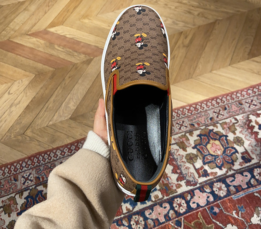 Giày Disney x Gucci GG Supreme Slip-On 'Mickey Mouse' 603689-HWU10-8492 - Ảnh 4