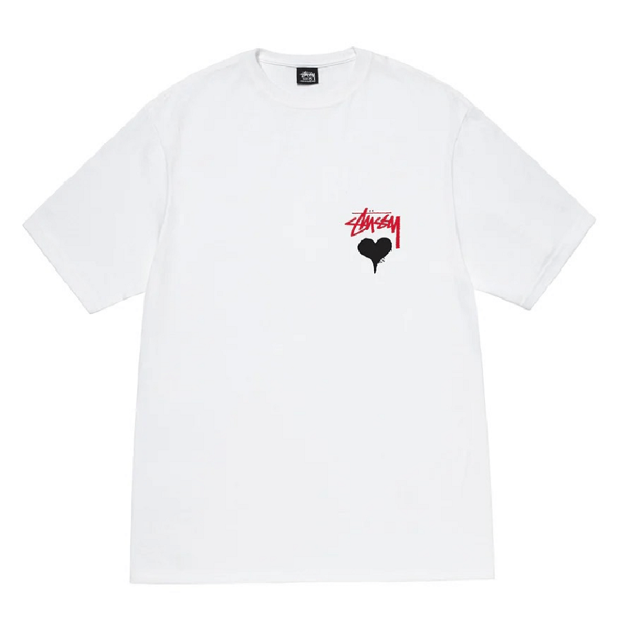 Áo Stusy Stock Heart T-shirt 'White'