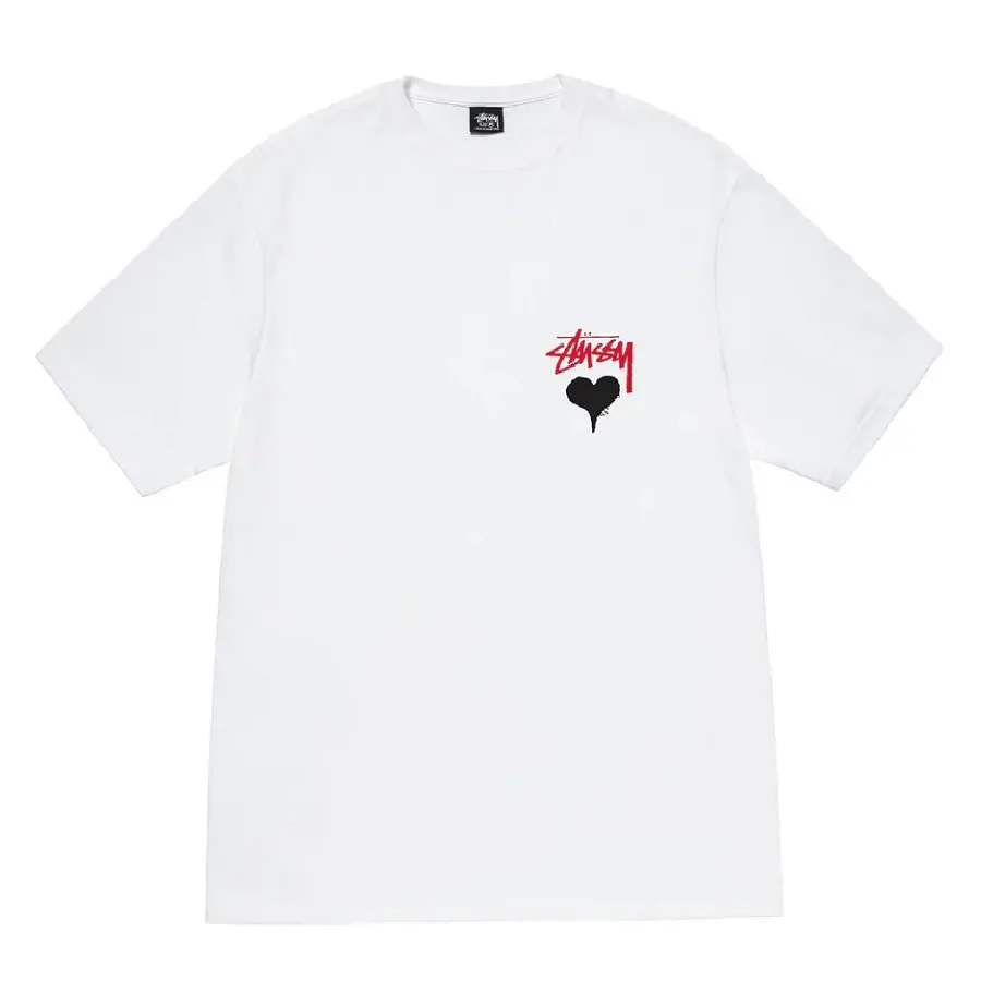 Áo Stusy Stock Heart T-shirt 'White'