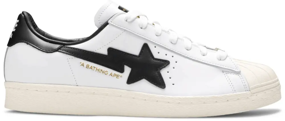 Giày Adidas BAPE x Superstar 'White Black' GZ8980