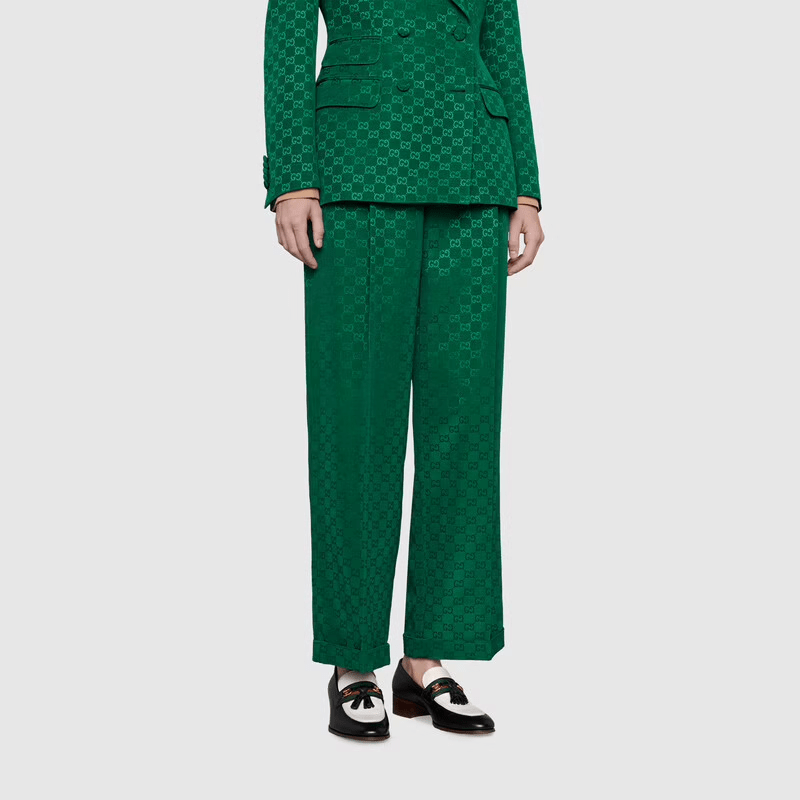 Giày Gucci Loafer With Web And Interlocking G White And Black Leather 674662-1W6B0-1170 - Ảnh 6