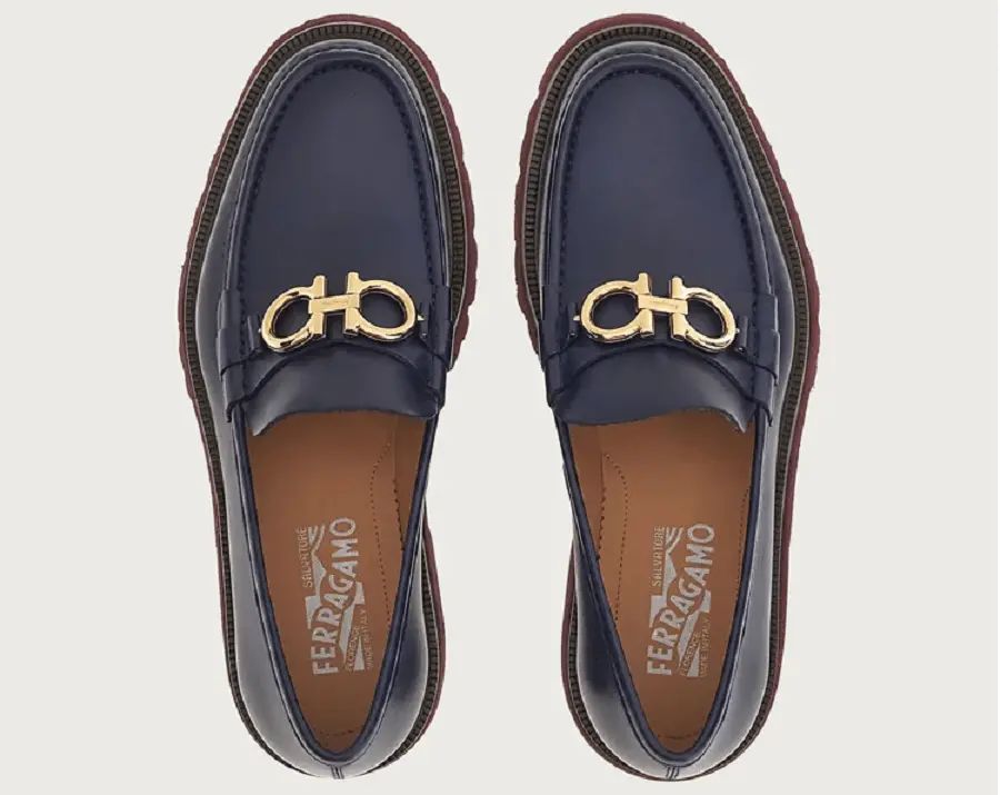 Giày Salvatore Ferragamo Gancini Loafer 'Marine Blue' 02B200-753160 - Ảnh 3