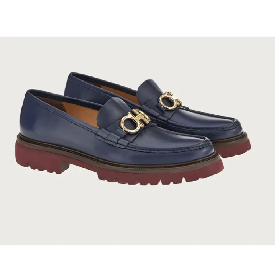Giày Salvatore Ferragamo Gancini Loafer 'Marine Blue' 02B200-753160 - Ảnh 2