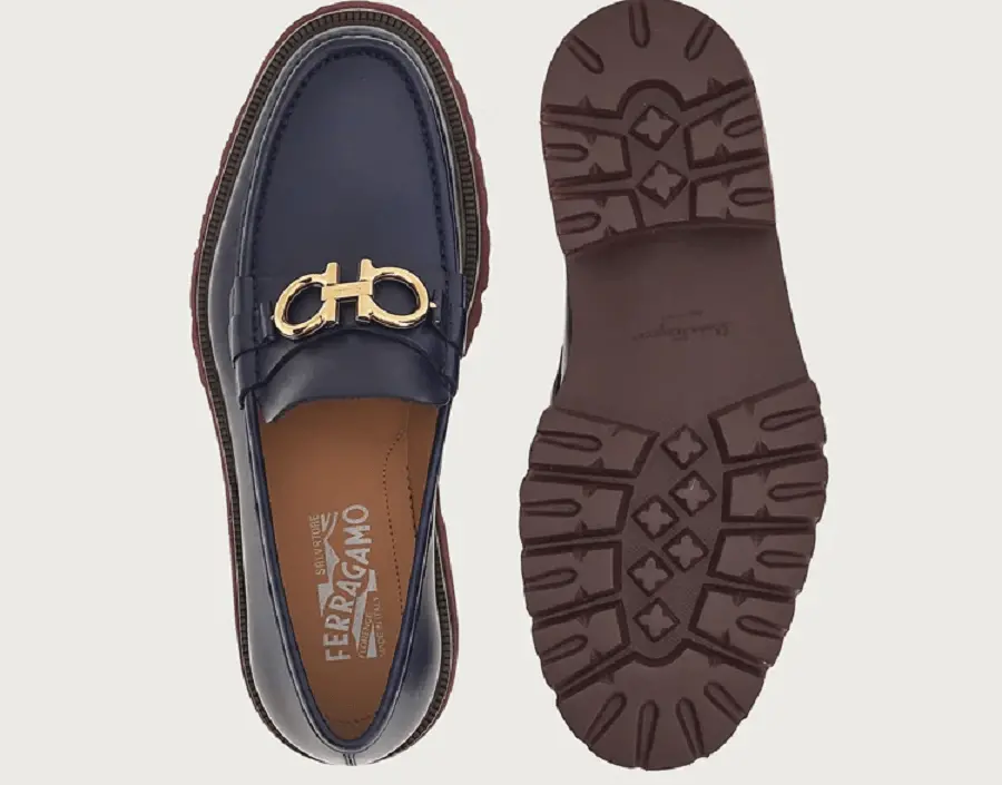 Giày Salvatore Ferragamo Gancini Loafer 'Marine Blue' 02B200-753160 - Ảnh 4