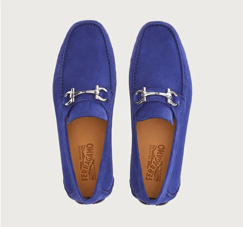 Giày Salvatore Ferragamo Driver Gancini 'Golfo Blue' 020350-753170 - Ảnh 4