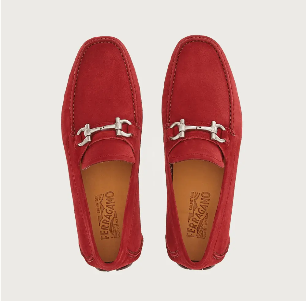 Giày Salvatore Ferragamo Driver Gancini 'Pomegranate' 020350-753171 - Ảnh 3