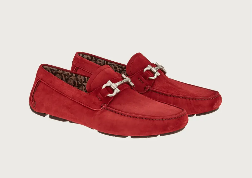 Alternative view of Giày Salvatore Ferragamo Driver Gancini 'Pomegranate' 020350-753171
