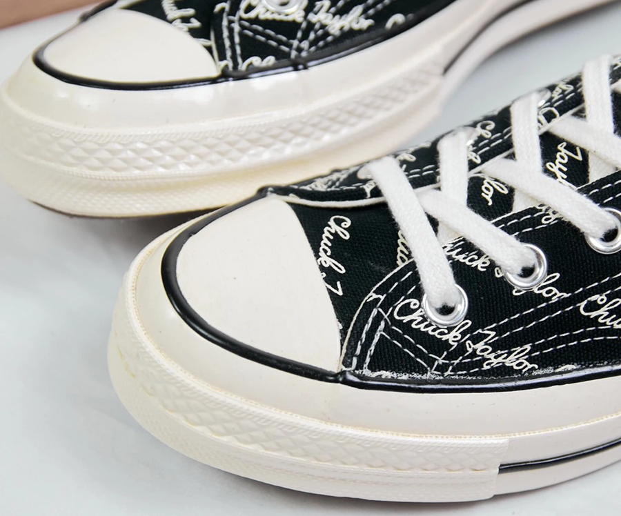 Giày Converse Chuck 70 Low 'Scripted Signature Print Black Egret' 167698C - Ảnh 2