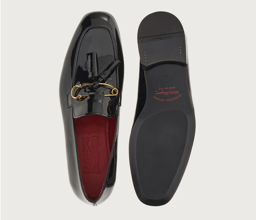 Giày Salvatore Ferragamo Loafer Tassels 'Black' 021002-757634 - Ảnh 5