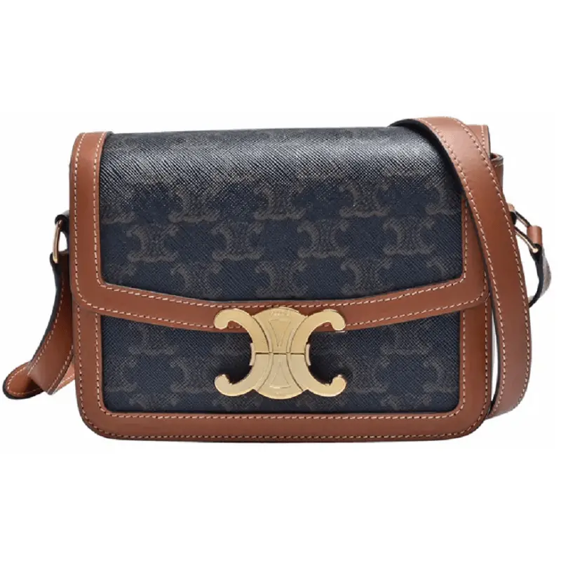 Túi Celine Triomphe Bag In Triomphe Canvas And Calfskin Tan 188882BZ4-04LU