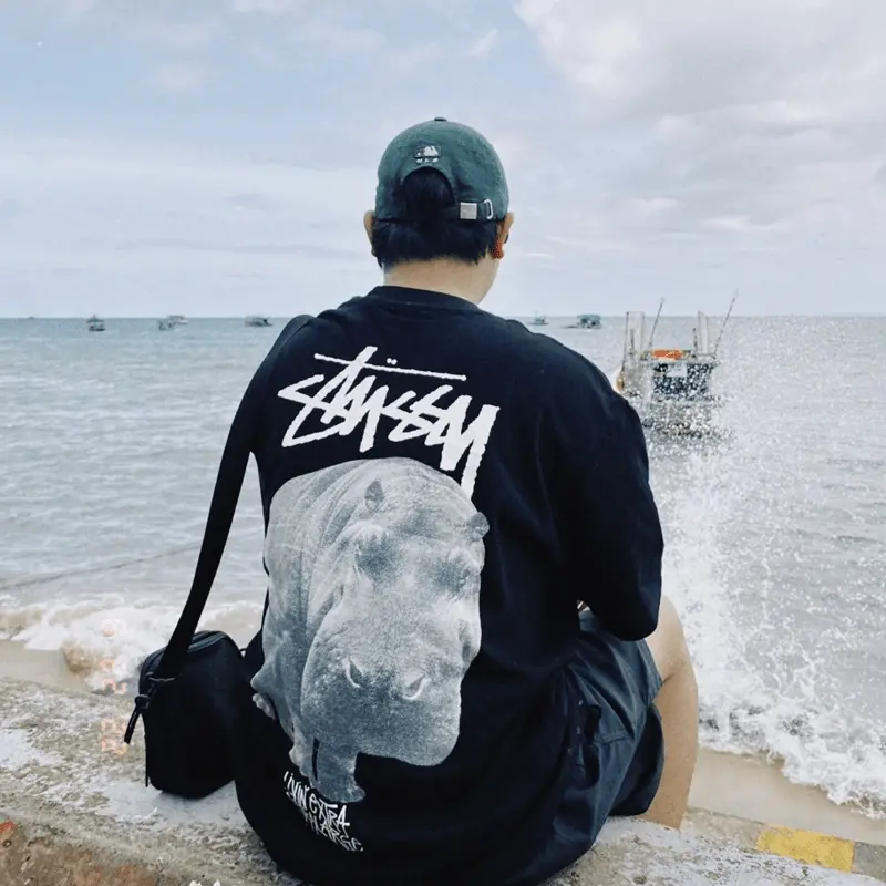 Áo Stussy Big Hippo T-shirt 'Black' - Ảnh 4