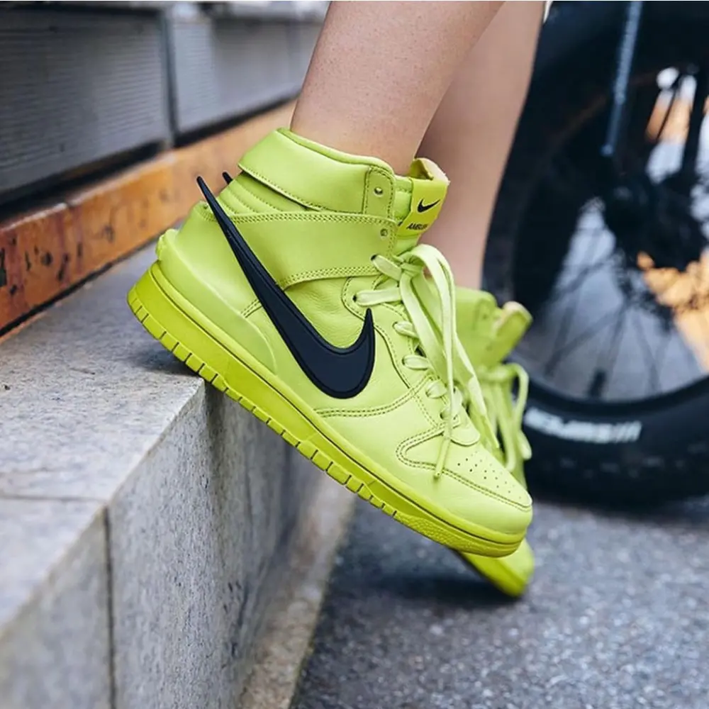 Giày Nike AMBUSH x Dunk High 'Flash Lime' CU7544-300 - Ảnh 5