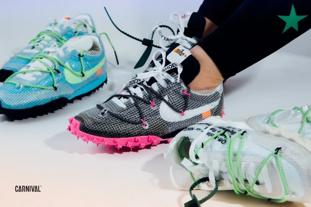 Giày Nike Off-White x Wmns Waffle Racer 'Fuchsia' CD8180-001 - Ảnh 7