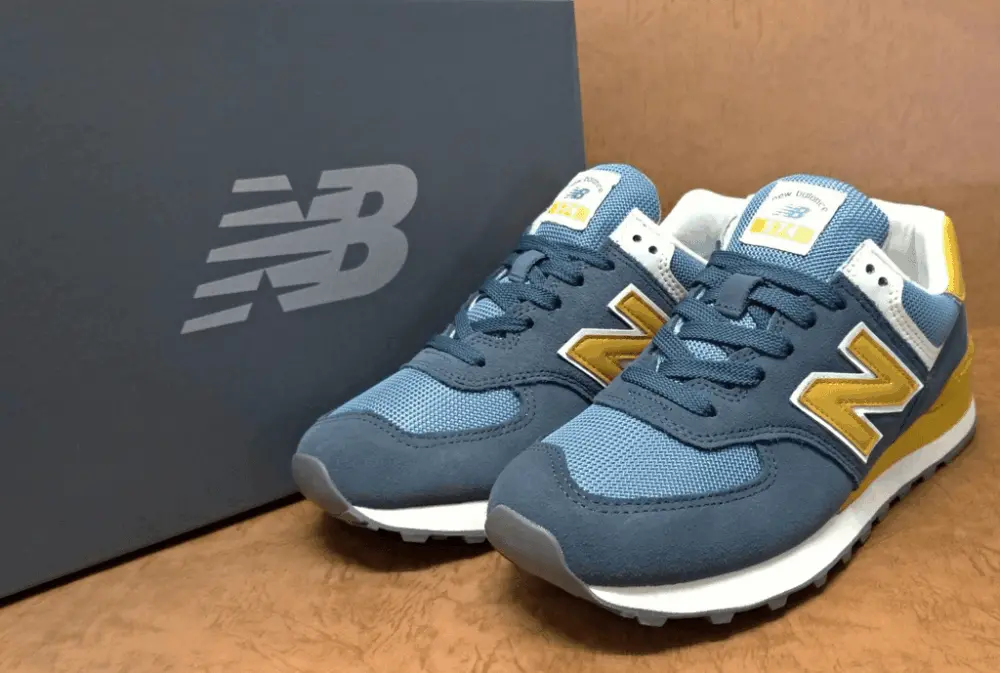 Giày New Balance Wmns 574 'Blue Yellow White' WL574LDD - Ảnh 4