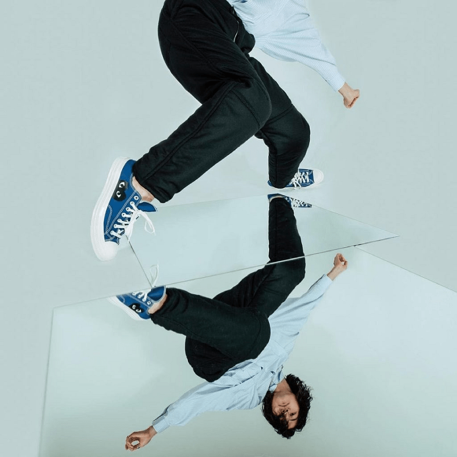 Giày Converse Comme des Garçons PLAY x Chuck 70 Low 'Blue Quartz' 171848C - Ảnh 2