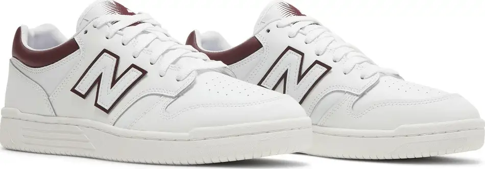 Giày New Balance 480 'White Burgundy' BB480LDB - Ảnh 6