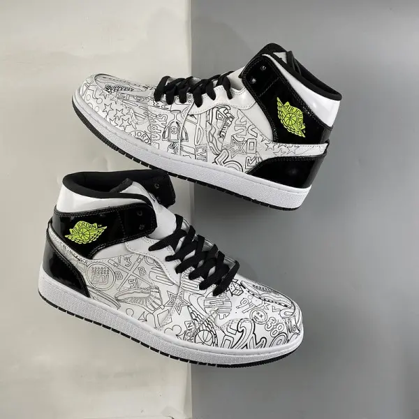 Giày Nike Air Jordan 1 Mid SE GS 'DIY' DC4099-100 - Ảnh 4