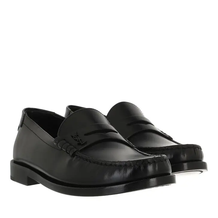 Giày Saint Laurent Le Loafer Monogram Penny Slippers 'Black' 6702311VUVV1000 - Ảnh 5