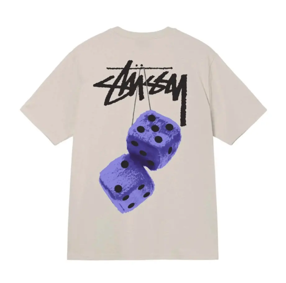 Alternative view of Áo Stussy SS22 Fuzzy Dice Tee 'Cream'  1904765-SMOK