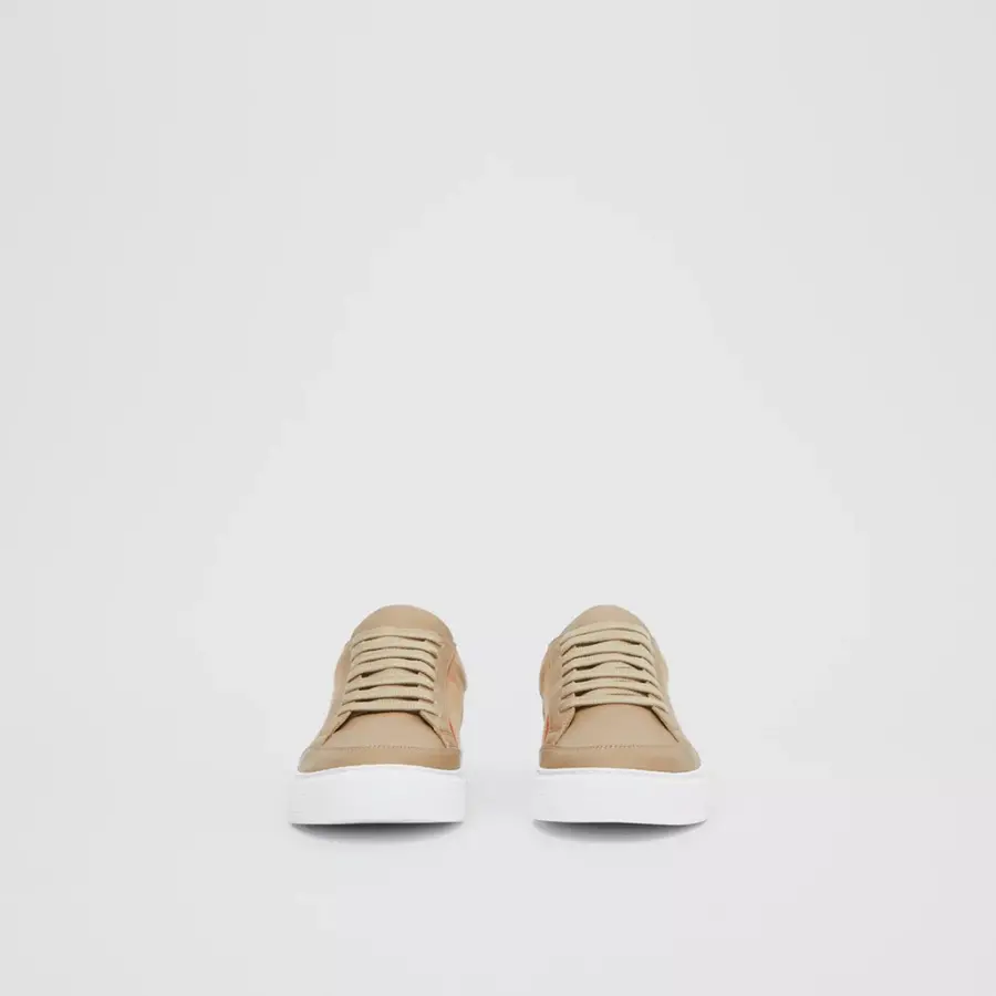 Giày Burberry House Check Cotton Sneakers Tan p80243301 - Ảnh 3