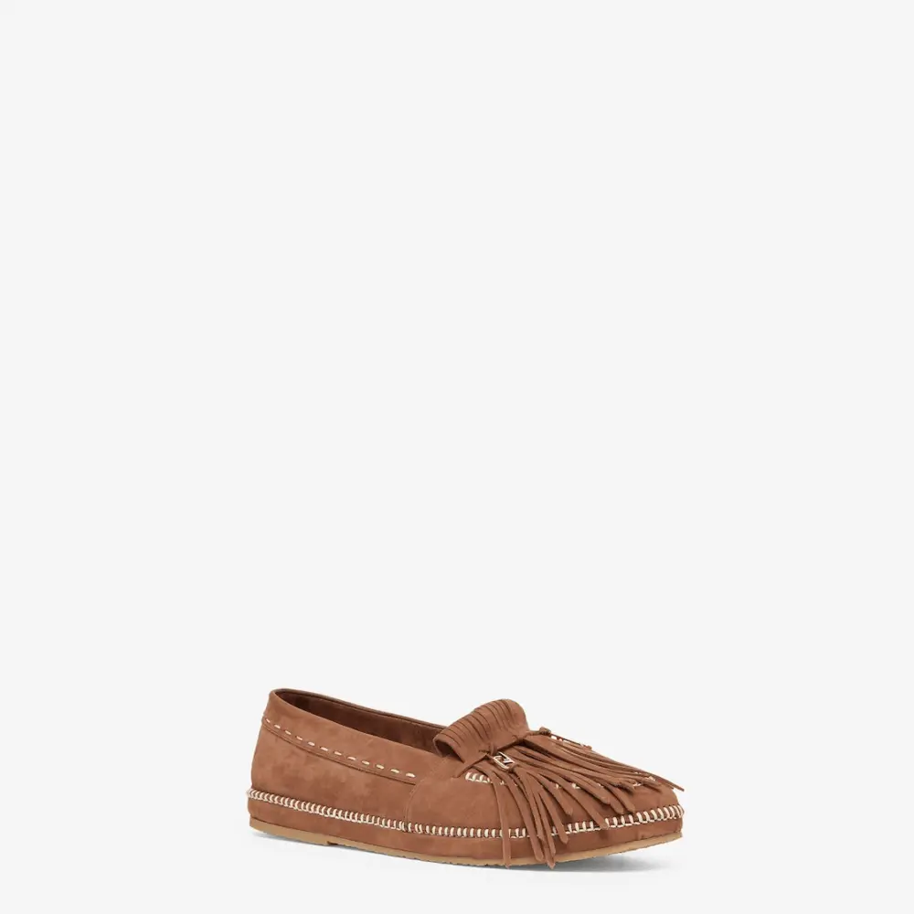 Giày Fendi Nubuck O’Lock Loafers 'Brown' 7P1589AMF2F1JIF - Ảnh 3
