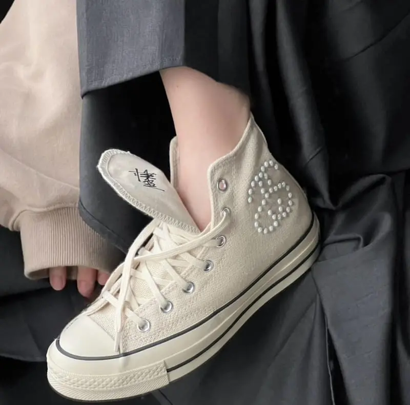 Giày Converse Chuck Taylor All-Star 70 Hi Stussy 'Fossil Pearl' A02051C - Ảnh 4