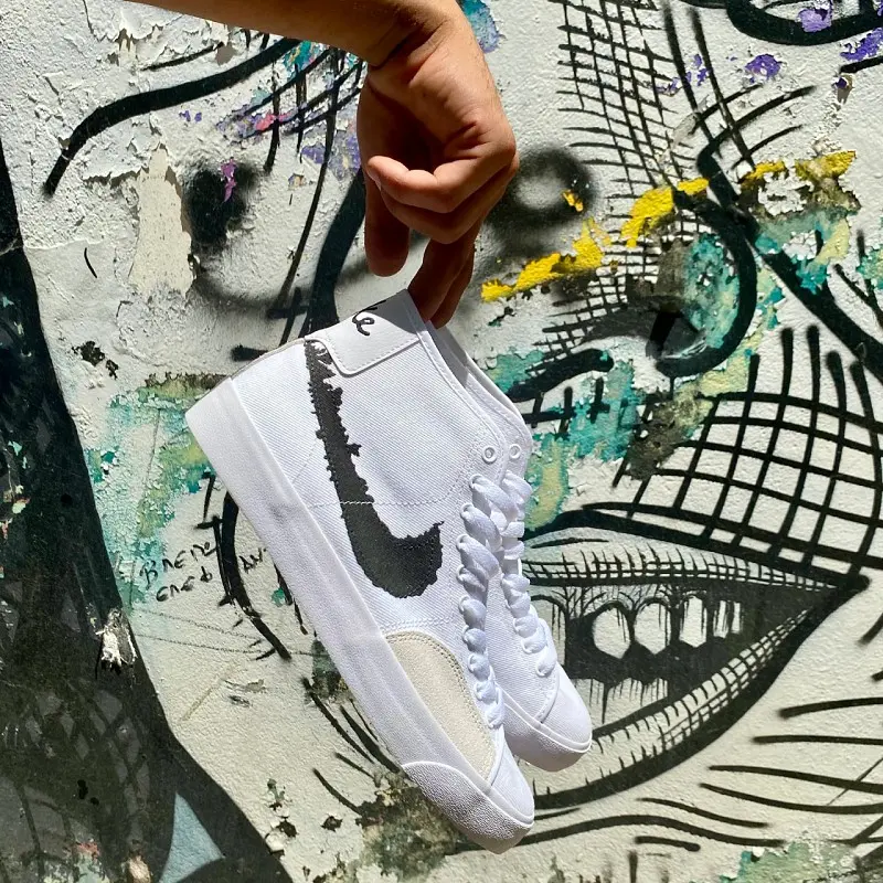 Giày Nike SB Blazer Court Mid 'Black White' DM8553-100 - Ảnh 4
