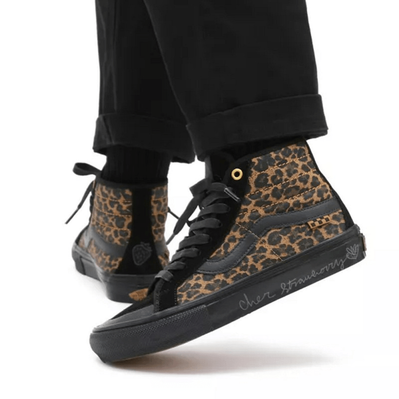 Giày Vans Cher Strauberry x Skate Sk8-Hi 'Cheetah' VN0A5KYB9CY - Ảnh 5