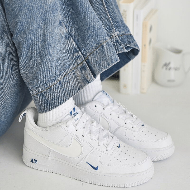 Giày Nike Air Force 1 '07 LV8 'White Dark Marina Blue' FB8971-100 - Ảnh 5