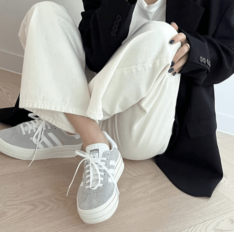 Giày Adidas Gazelle Bold 'Grey White' HQ6893 - Ảnh 3