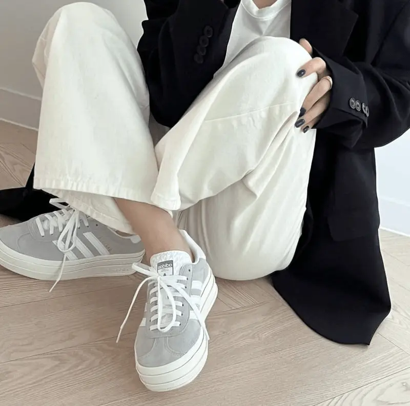 Giày Adidas Gazelle Bold 'Grey White' HQ6893 - Ảnh 3
