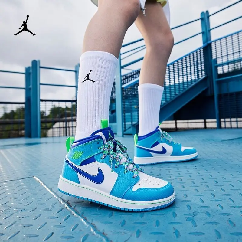 Giày Nike Air Jordan 1 Mid SE GS 'Sprite' DA8010-400 - Ảnh 6