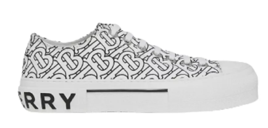 Giày Burberry Monogram Print Cotton 'Optic White' 80489101